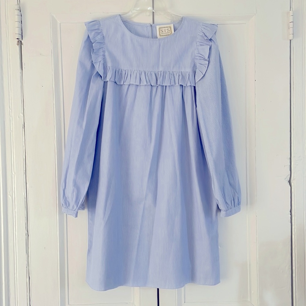 Sail to Sable Blue & White Striped Dress Medium